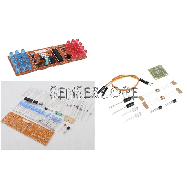 Red & Blue Dual-Color Flashing Light DIY Kit - Detonation / Strobe Effect Electronic Kit