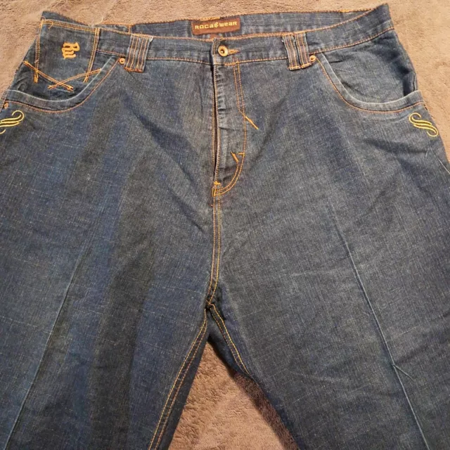 Authentic Rocawear Mens Blue Denim Jeans Big & Tall Size 46 x 35