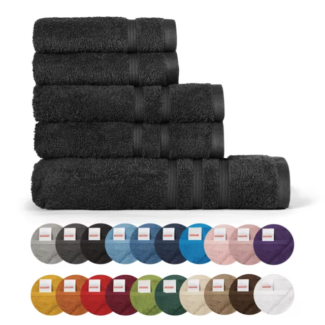 Bassetti Set Asciugamani 5pz Spugna Cotone  480gr Viso Telo Bagno Ospite Monique