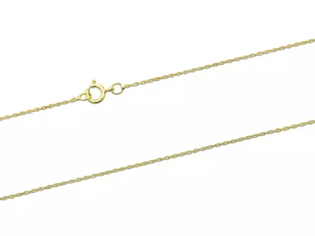 Gold Prince of Wales Link Rope Chain 16"/40cm - 18"/45cm 9ct Yellow Gold