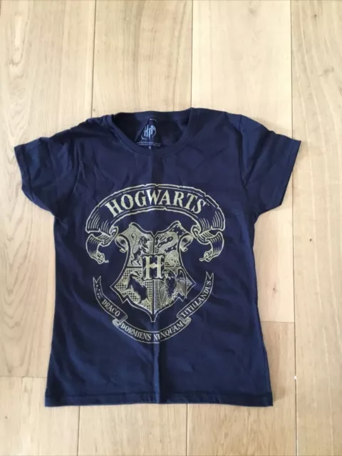 Harry Potter Childs Black Hogwarts T Shirt Sz S New ( B107)