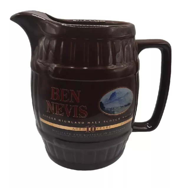 Ben Nevis Highland Whisky Ceramic Water Jug 10 Years Old Whisky Christmas Gift