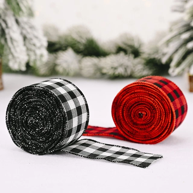 Cinta de celosía roja blanca negra perfecta para manualidades navideñas y proyectos hágalo usted mismo
