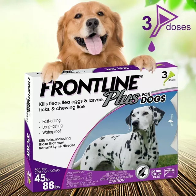 FRONTLINE Plus Flea and Tick Treatment for Large Dogs (45-88 Pounds)