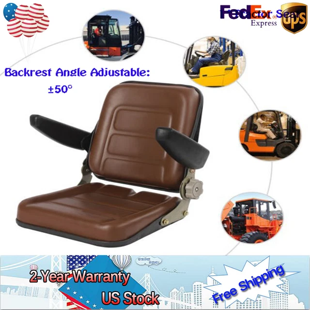 Universal Forklift Tractor Seat Excavator Seat Waterproof W/ Ajustable Armrest