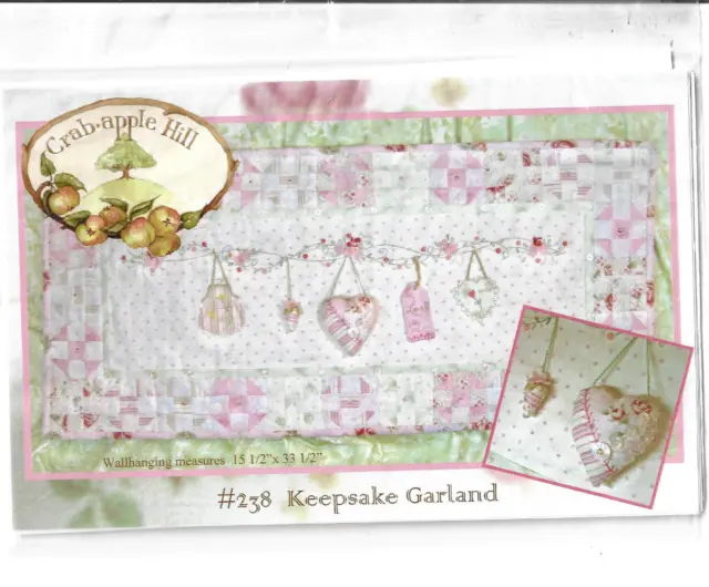Crab-Apple Hill Keepsake Garland Wallhanging Embroidery and Sewing Pattern