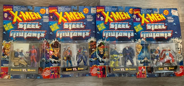 Vintage 1994 ToyBiz Marvel X-men Steel Mutants Die Cast Figures (4)