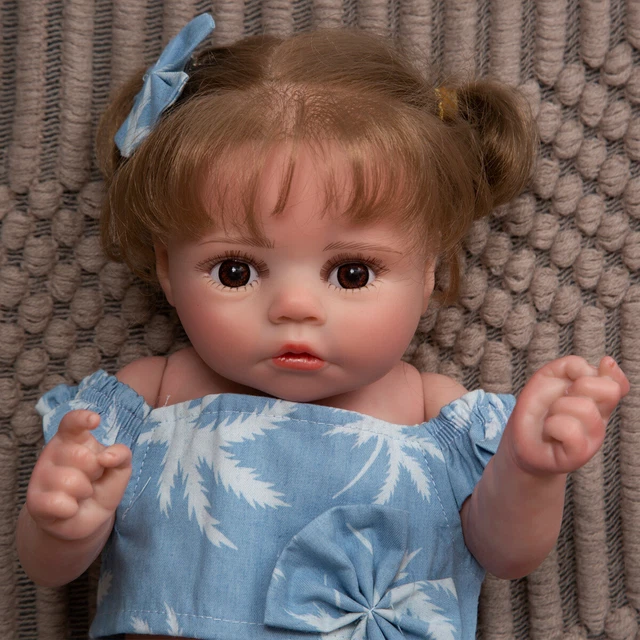 48cm Painted Reborn Baby Girl Doll Full Body Vinyl Baby Toy Birthday Gifts