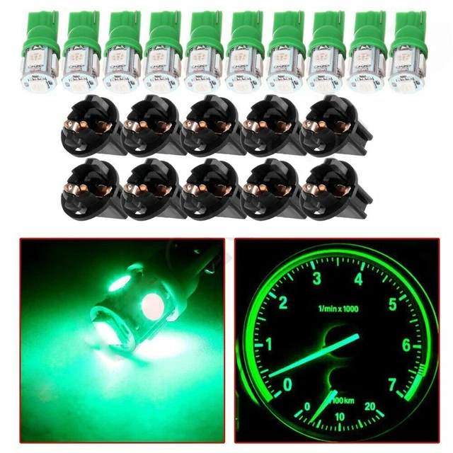 10pcs Vert T10 194 Ampoules LED Instrument Panneau Jauge Ensemble Panneau Léger