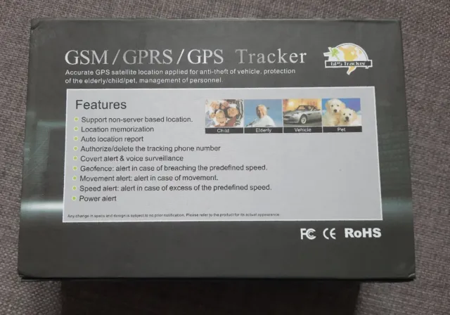 Universal GPS Tracker. Fahrzeug, Fahrrad, Mini Tracking Gerät. Kabellos. Schwarz.