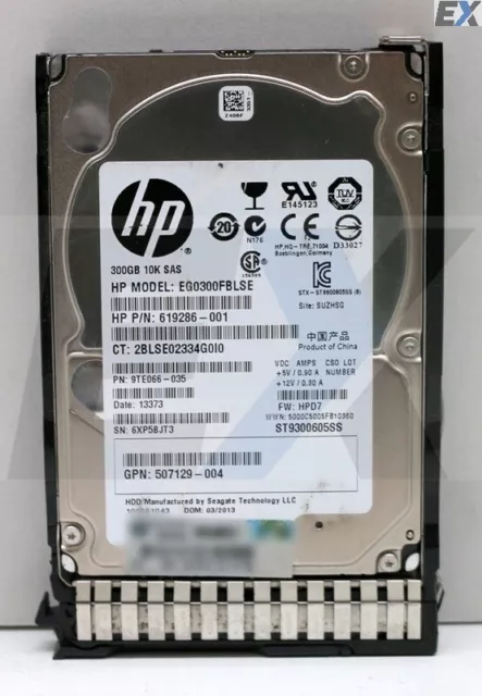 652564-B21 - 300GB 6G SAS 10K rpm SFF (2.5-inch) SC Enterprise HDD 653955-001