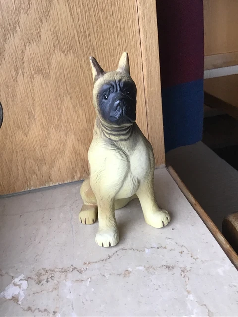 Statue, Hund, Boxer, Porzellan, Höhe 14 cm, gebraucht, guter Zustand