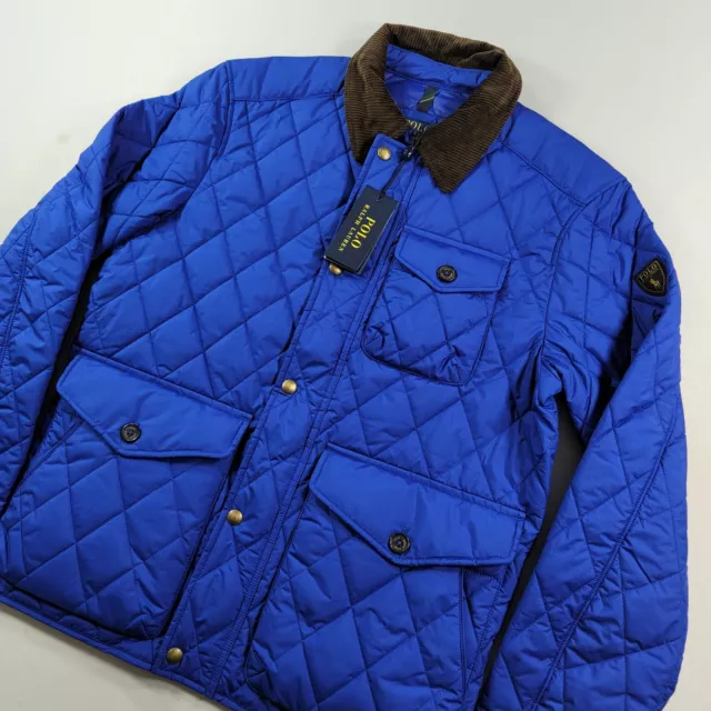 Polo Ralph Lauren Quilted Jacket Men's Small Heritage Blue Water-Repellent $298 3