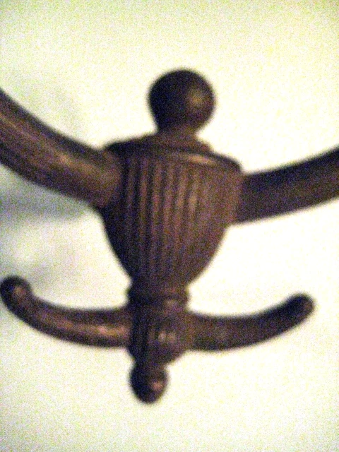 Set of 3 Victorian Cast Iron Double Hall Tree Coat & Hat Hooks 9