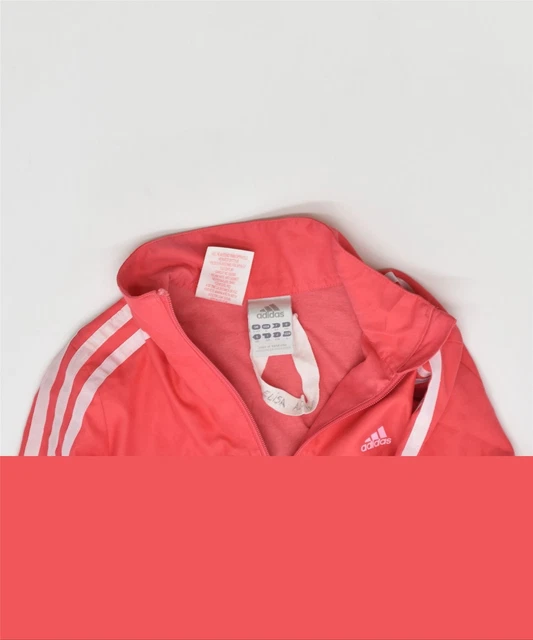 ADIDAS Girls Tracksuit Top Jacket 5-6 Years Pink Polyester BV07 3