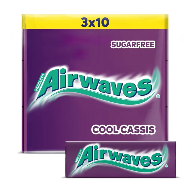 Gomma da masticare Airwaves Cool Cassis Dragees ribes 57x10 strisce NUOVO MHD 4/24