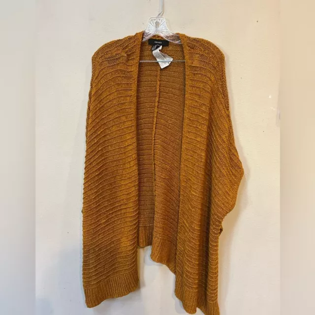Forever 21 Women’s Orange Yellow Ribbed Ricrac-Loop Knit Cardigan Sweater Medium