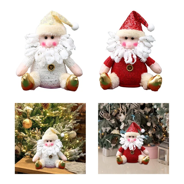 2x Weihnachtsmann Puppen Schreibtisch Weihnachtsfiguren Dekoration Zubehör Weihnachten