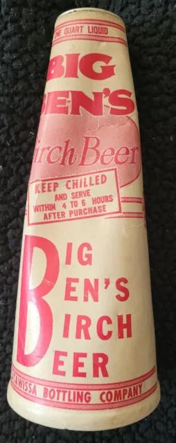 Vintage Big Ben's Birch Beer Advertising Container Megaphone