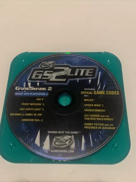 Gameshark GS Lite Playstation 2 PS2 Cheat Codes Midnight Club Burnout Crash