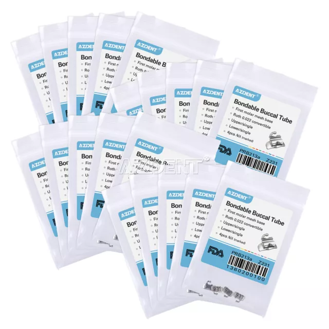 10Pack Dental Orthodontic Buccal Tubes 1st Molar Roth.022 Convertible Bondable