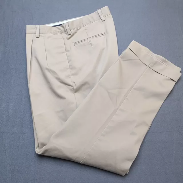 Dockers Classic Fit Mens Pleated Pants Khaki Botton Fold 36W x 32L