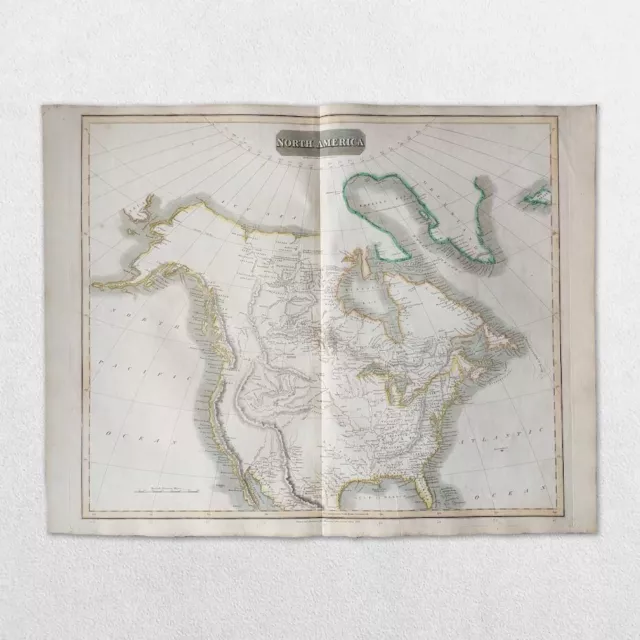 Antique 19Th Century World Atlas Map John Thomson 1814 North America Usa