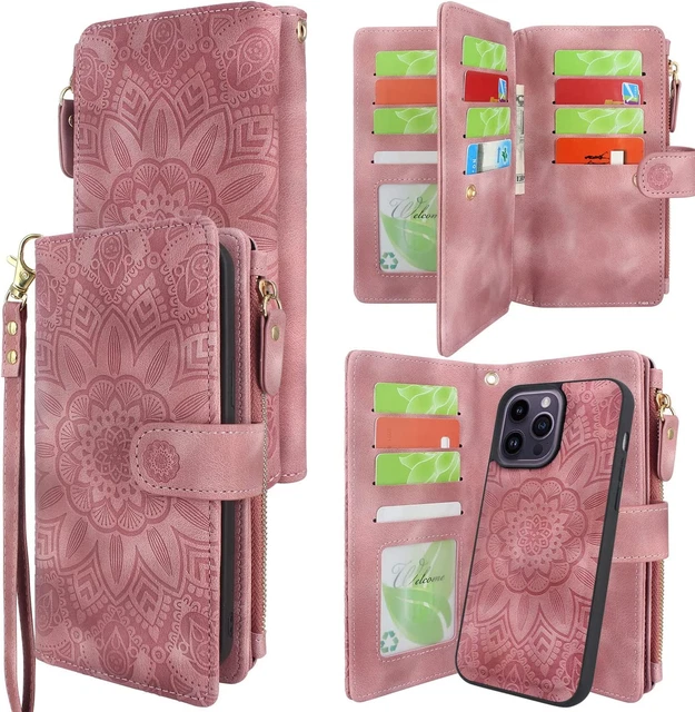 For Iphone 14 Pro Max 6.7 Inch 5G 2022 Wallet Case Detachable Magnetic Cover Zip
