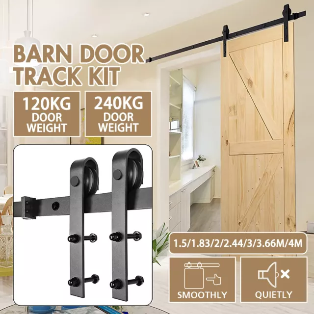 Sliding Barn Door Hardware Track Roller Kit 1.5/1.83/2/2.44/3/3.66/4M Antique