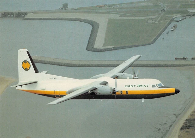 Airline Postcards         East West Airlines Fokker F27 Mk500 VH-EWU