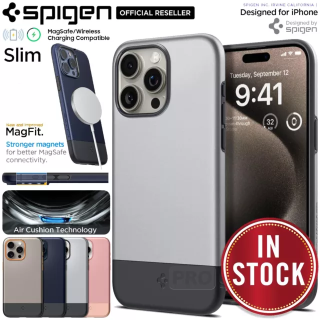 For Apple iPhone 15 Pro/ Max Case SPIGEN Style Armor MagSafe Slim Thin Cover