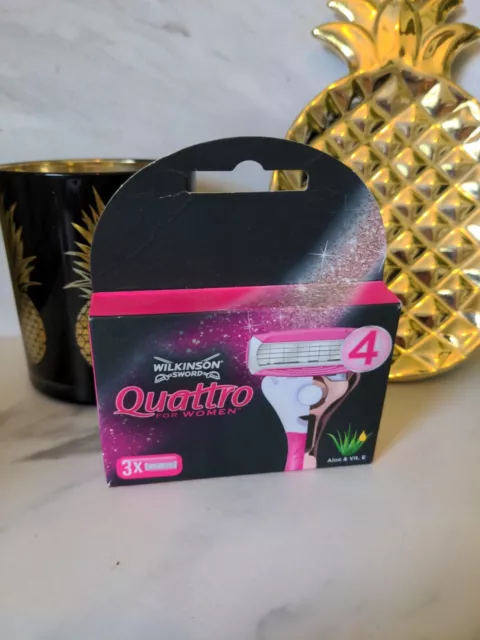 Wilkinson Sword Quattro für Damen x3 Ersatzklingen - NEU IM KARTON