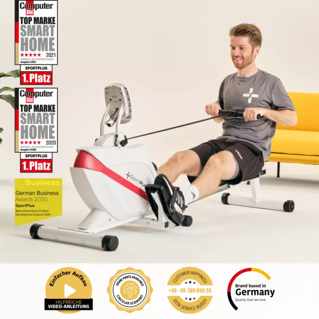 SportPlus Rudergerät Rudermaschine Ruderzugmaschine Klappbar Computer Fitness 3