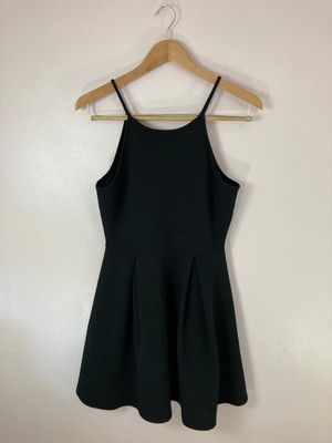 Haute Monde Women's Dress Large A Line Black LBD Sleeveless Scoop Neck Stretch
