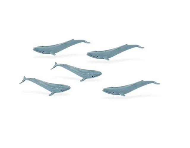 Safari Ltd Blue Whales Lot Of 10 Good Luck Minis! Tiny 1" Long New