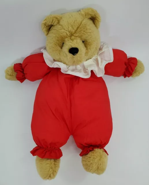 14" Gibson Greetings Vtg Bear Red Puffalump Style Plush Nylon Parachute B305