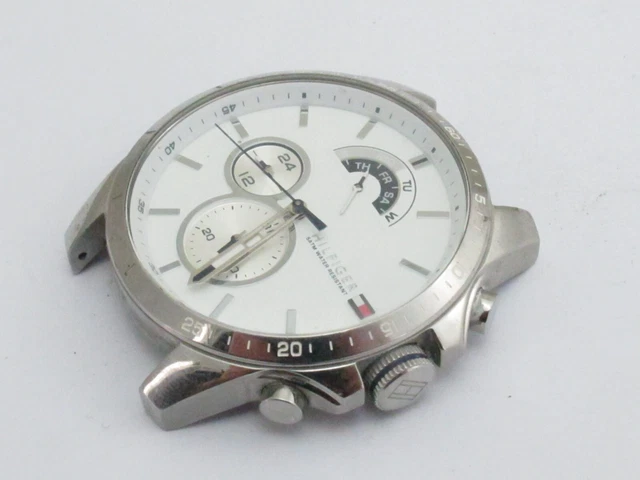 Tommy Hilfiger Men's 45mm White Dial Triple Calendar Watch Head TH 320 1 14 2193
