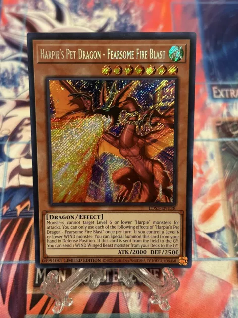 Yugioh x1 Harpie's Pet Dragon - Fearsome Fire LDS3-EN138 Lim Ed Secret Rare (NM)