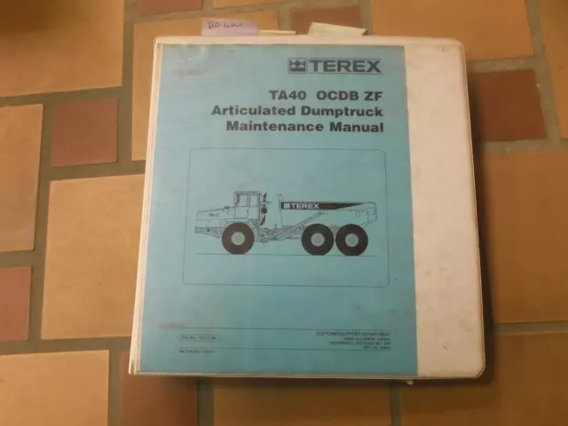 Terex TA40 OCDB ZF Articulated Dump Rock Truck Hauler Shop Service Repair Manual