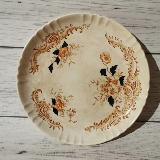 19th century 1800s antique plate by G T Mountford, Stoke. Seville pattern.