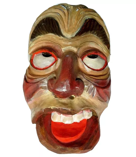 Krampus Maske Kindermaske Fasnacht Maske Wandmaske handgeschnitzte Holzmaske 3