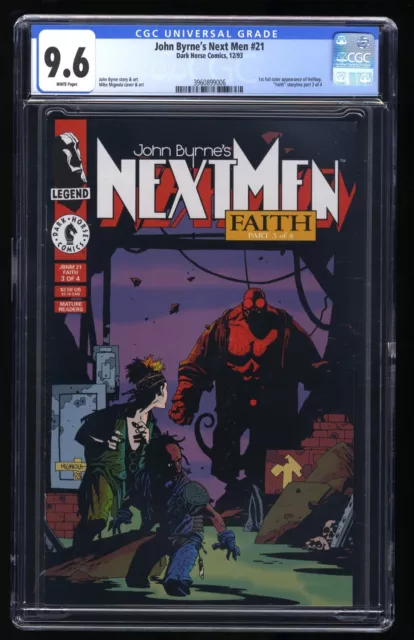 John Byrne's Next Men #21 CGC NM+ 9.6 White Pages 1st Appearance Hellboy!