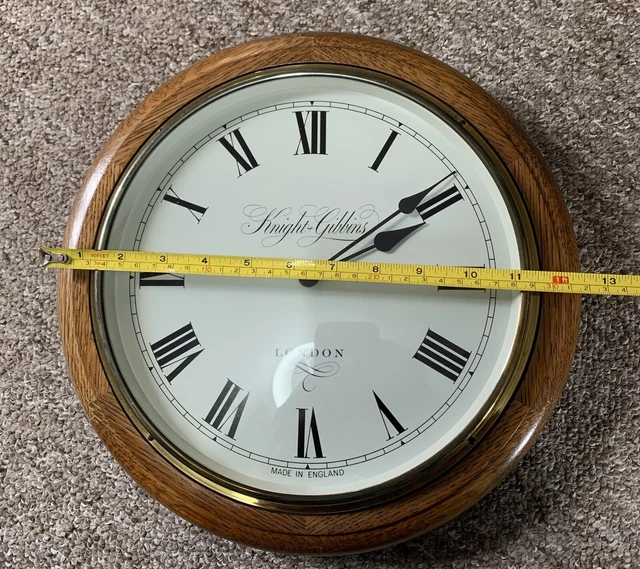 KNIGHT & GIBBINS Wooden Wall Clock London Made England Excellent
