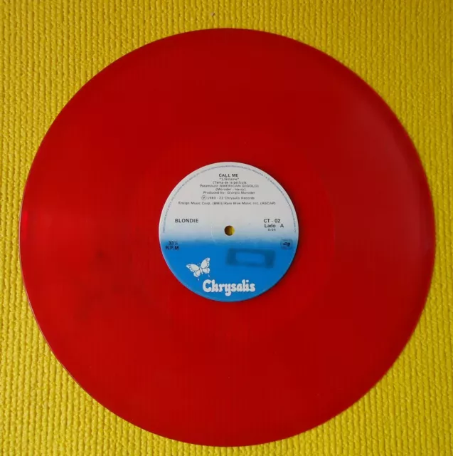 BLONDIE/GIORGIO MORODER Call Me-RED WAX 12" MAXI SINGLE MEXICO (Llamame)