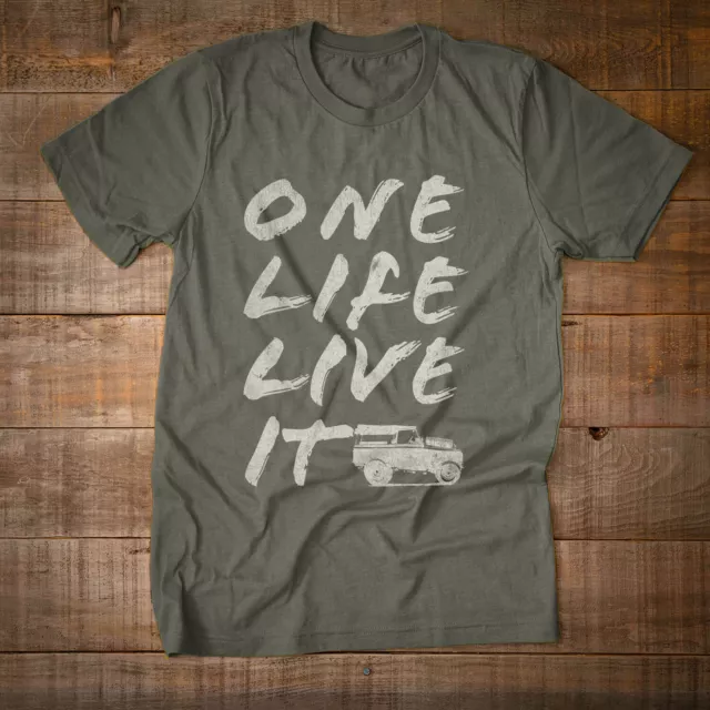 T-shirt Land Rover  Defender One Life Live it en coton unisexe