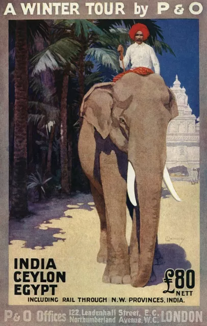 rustic 1913 A Winter Tour India Ceylon Egypt brochure  travel ads posters