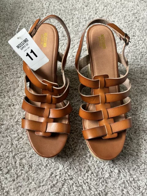 Mossimo Supply Co. Women’s Rope Wedge Strappy Sandals Size 11 Brown