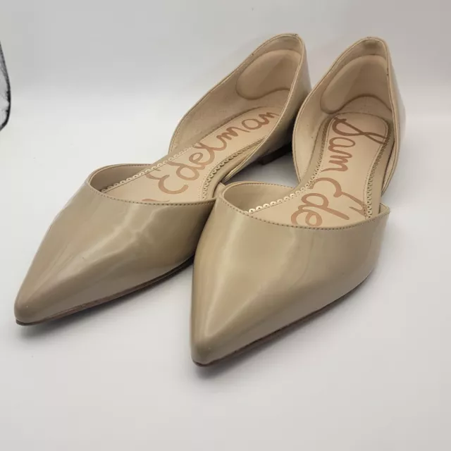 Sam Edelman Rodney Flats Nude Tan Leather Pointed Toe D’orsay Size 8.5