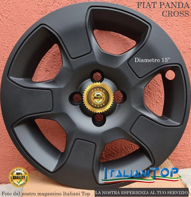 Copricerchi Per Fiat Panda New Dynamic 13 Pollici - Kit 4 Pezzi, Logo Blu, Non Originali - Foto 3