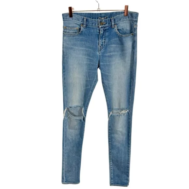 Saint Laurent D01 W/SK - LW Skinny Fit Distressed Denim Jeans size 30 $599